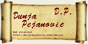 Dunja Pejanović vizit kartica